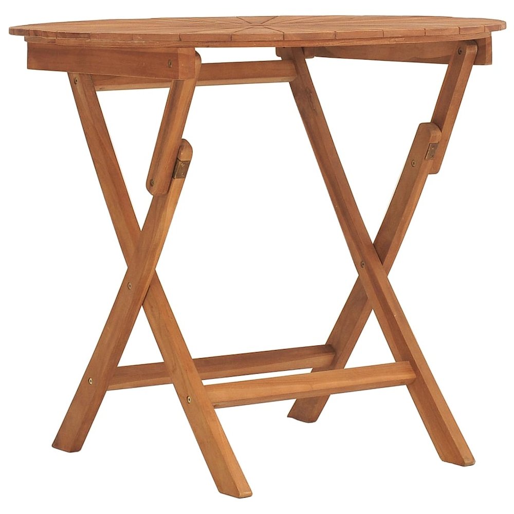 Garden Table Solid teak wood Large Foldable Garden Table Round. Picture 2