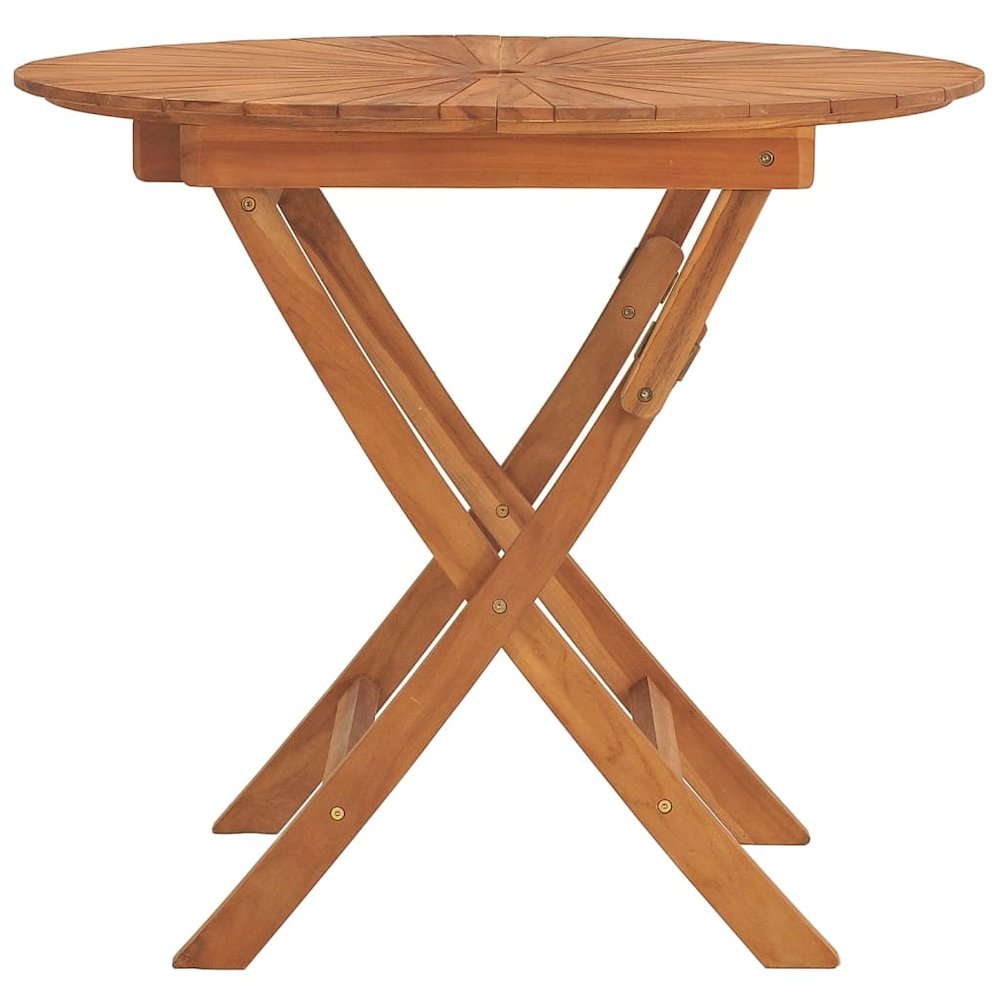 Garden Table Solid teak wood Large Foldable Garden Table Round. Picture 4