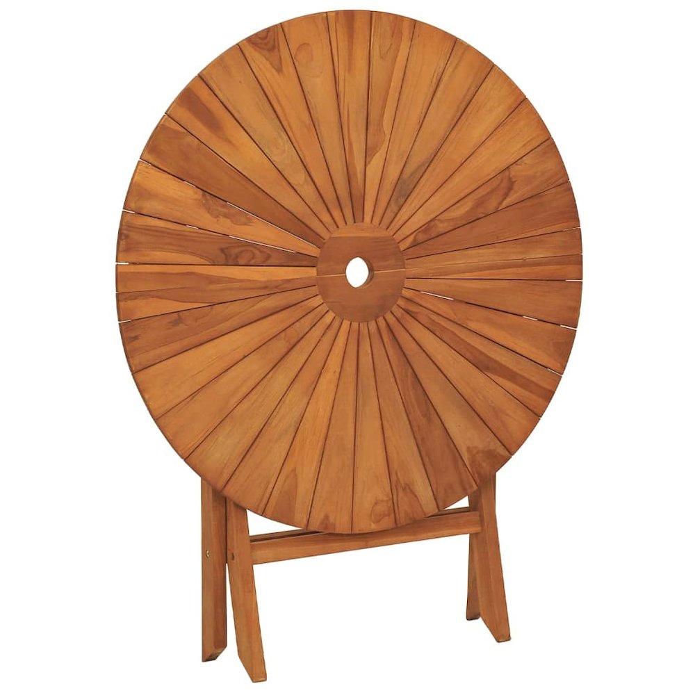 Garden Table Solid teak wood Large Foldable Garden Table Round. Picture 5