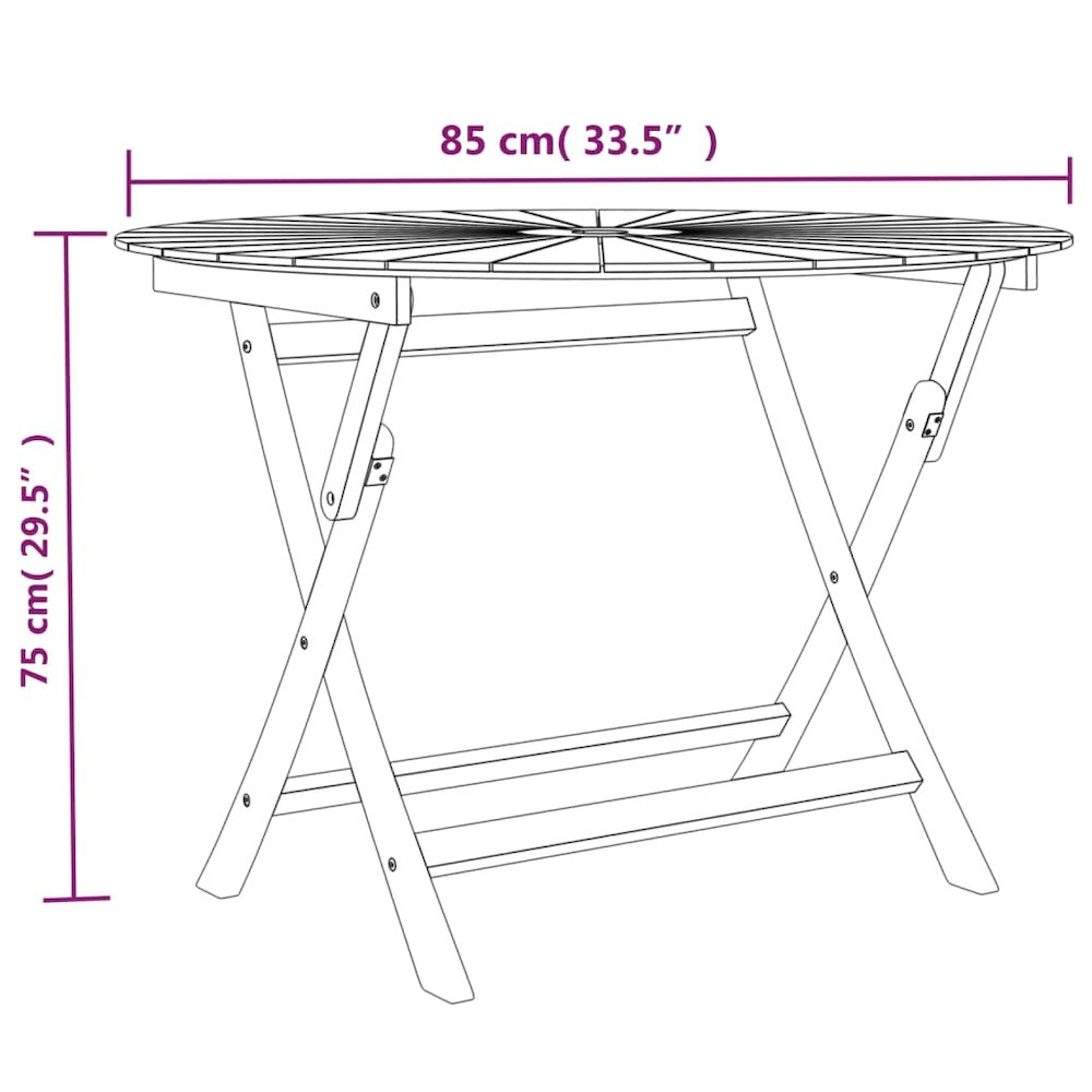 Garden Table Solid teak wood Large Foldable Garden Table Round. Picture 8