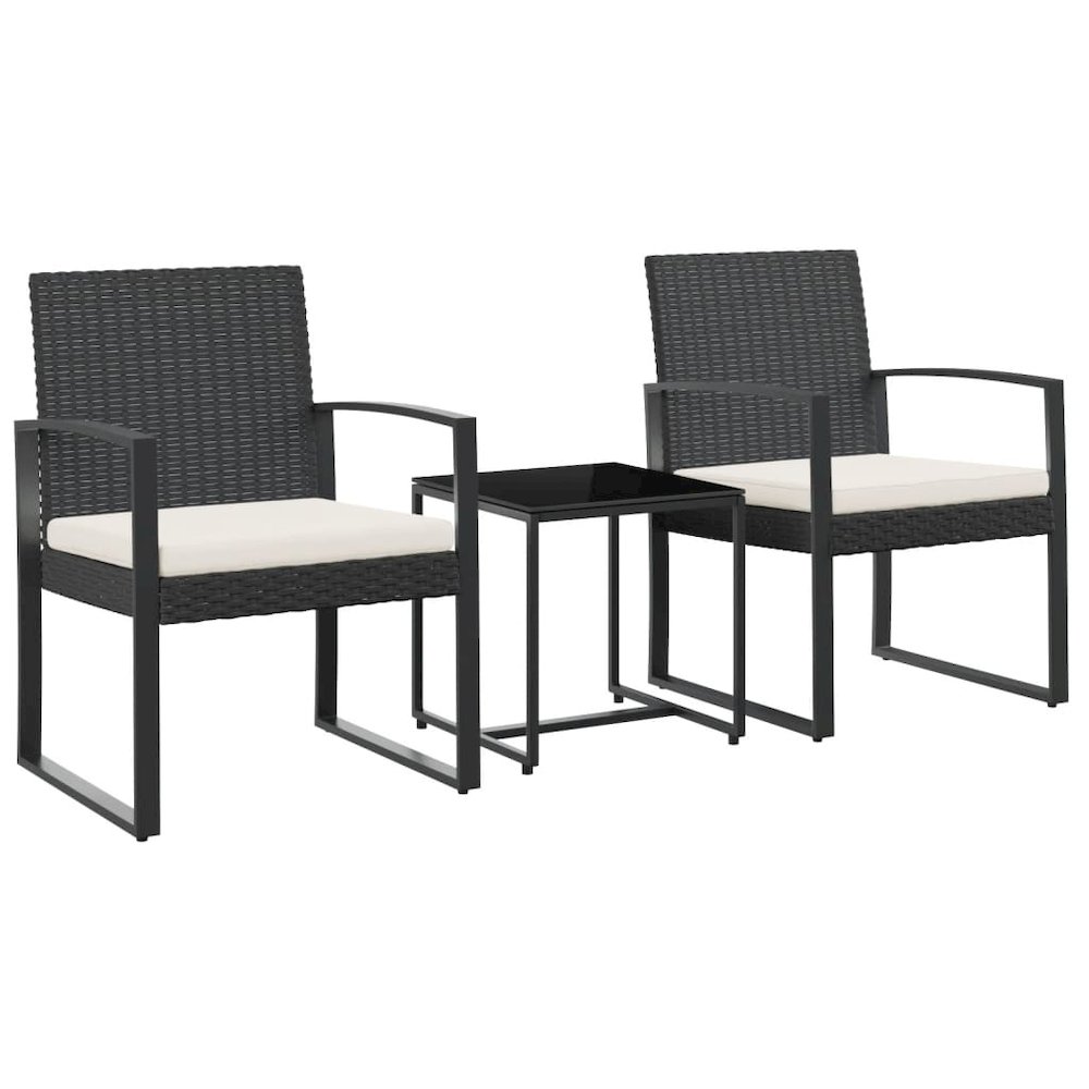Garden Dining Set Black PP Rattan Standard Modular. Picture 2