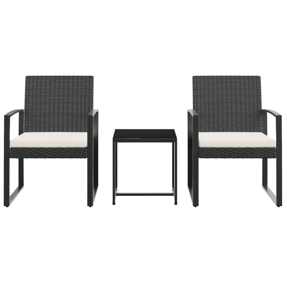 Garden Dining Set Black PP Rattan Standard Modular. Picture 3