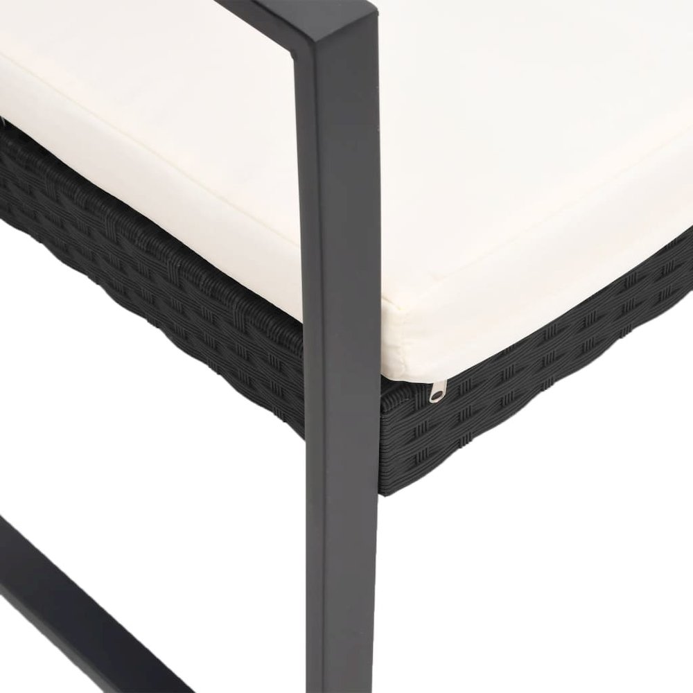 Garden Dining Set Black PP Rattan Standard Modular. Picture 5