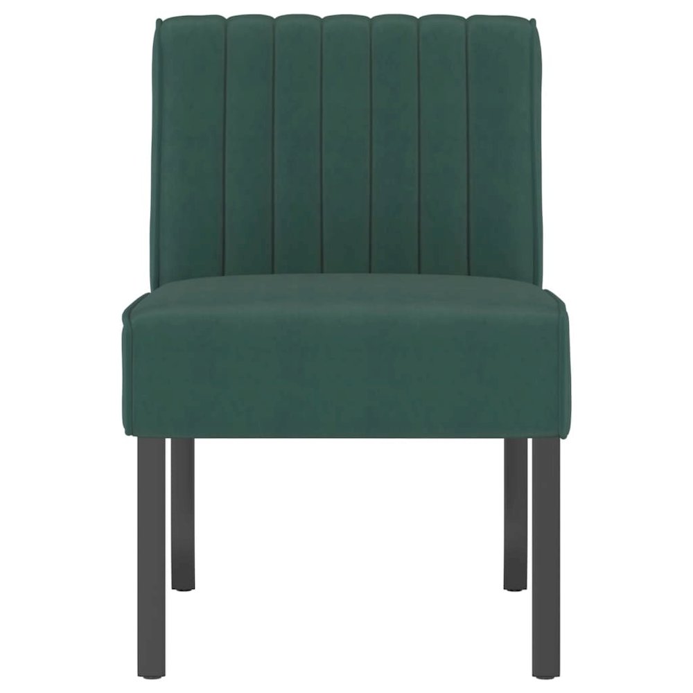Slipper Chair Dark Green Velvet (100% polyester), solid wood, plywood. Picture 3