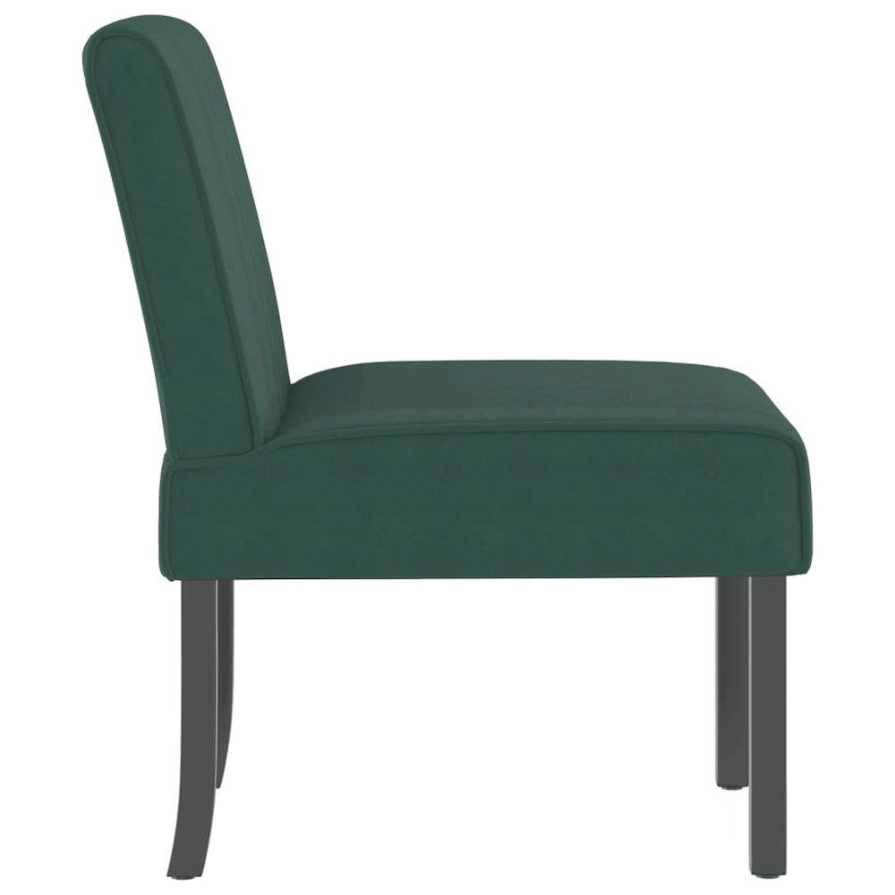 Slipper Chair Dark Green Velvet (100% polyester), solid wood, plywood. Picture 4