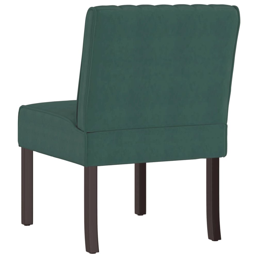 Slipper Chair Dark Green Velvet (100% polyester), solid wood, plywood. Picture 5