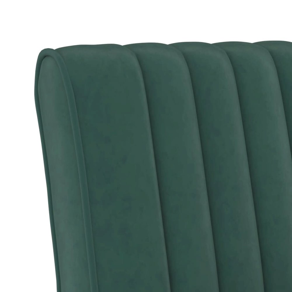 Slipper Chair Dark Green Velvet (100% polyester), solid wood, plywood. Picture 6