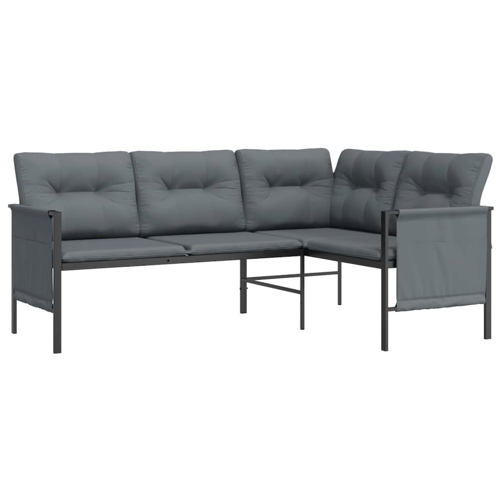 2 Piece Patio Lounge Set Anthracite Steel. Picture 4