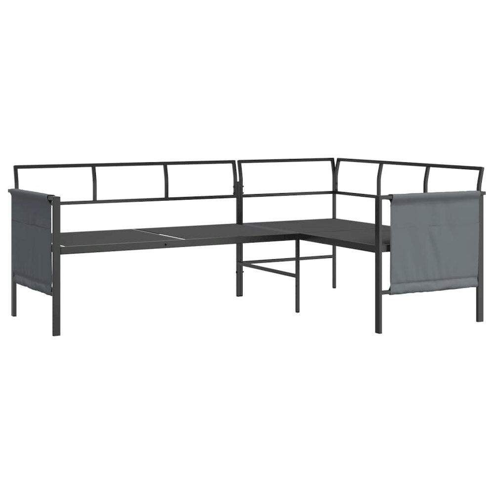 2 Piece Patio Lounge Set Anthracite Steel. Picture 5