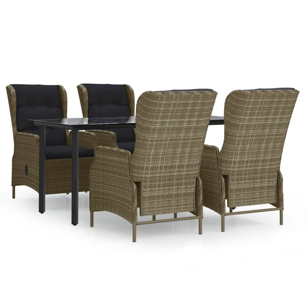 Garden Dining Set Brown. Picture 2
