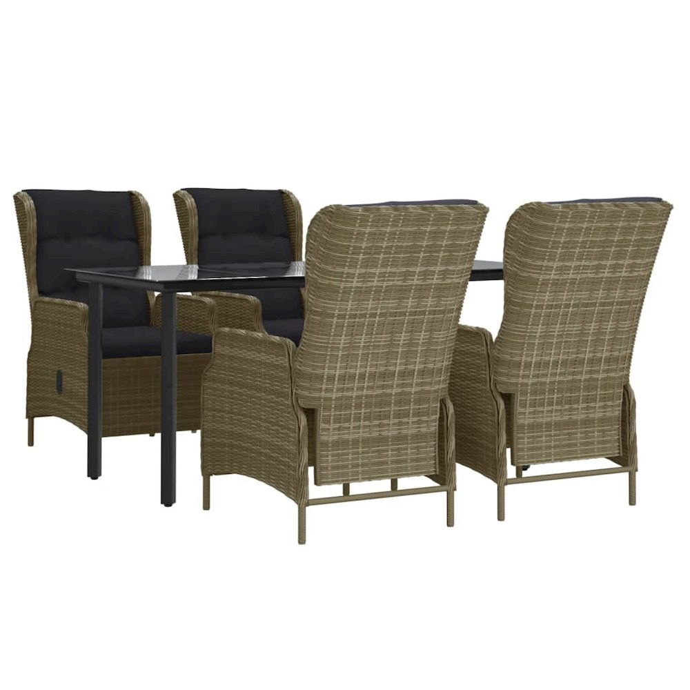 Garden Dining Set Brown. Picture 3