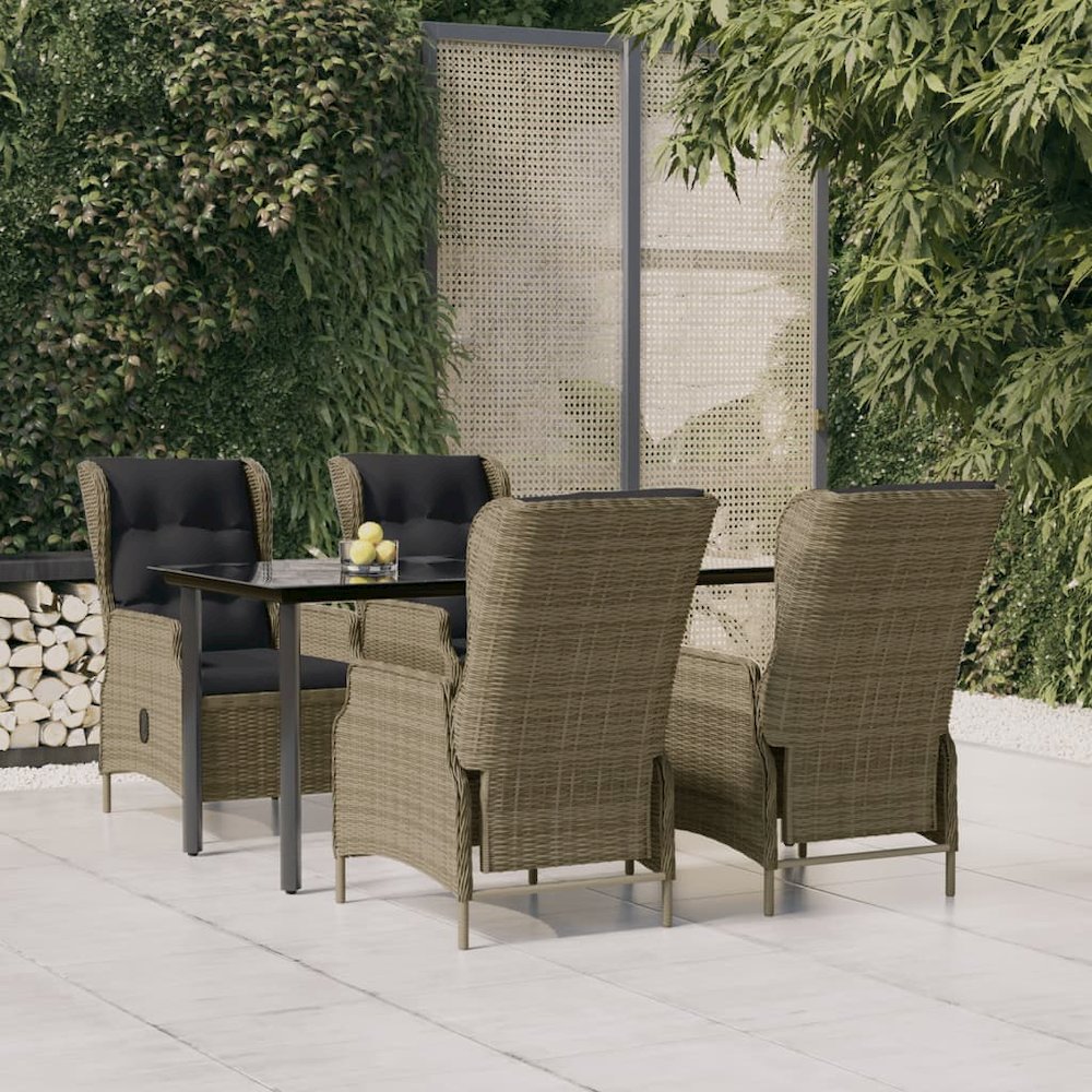 Garden Dining Set Brown. Picture 1