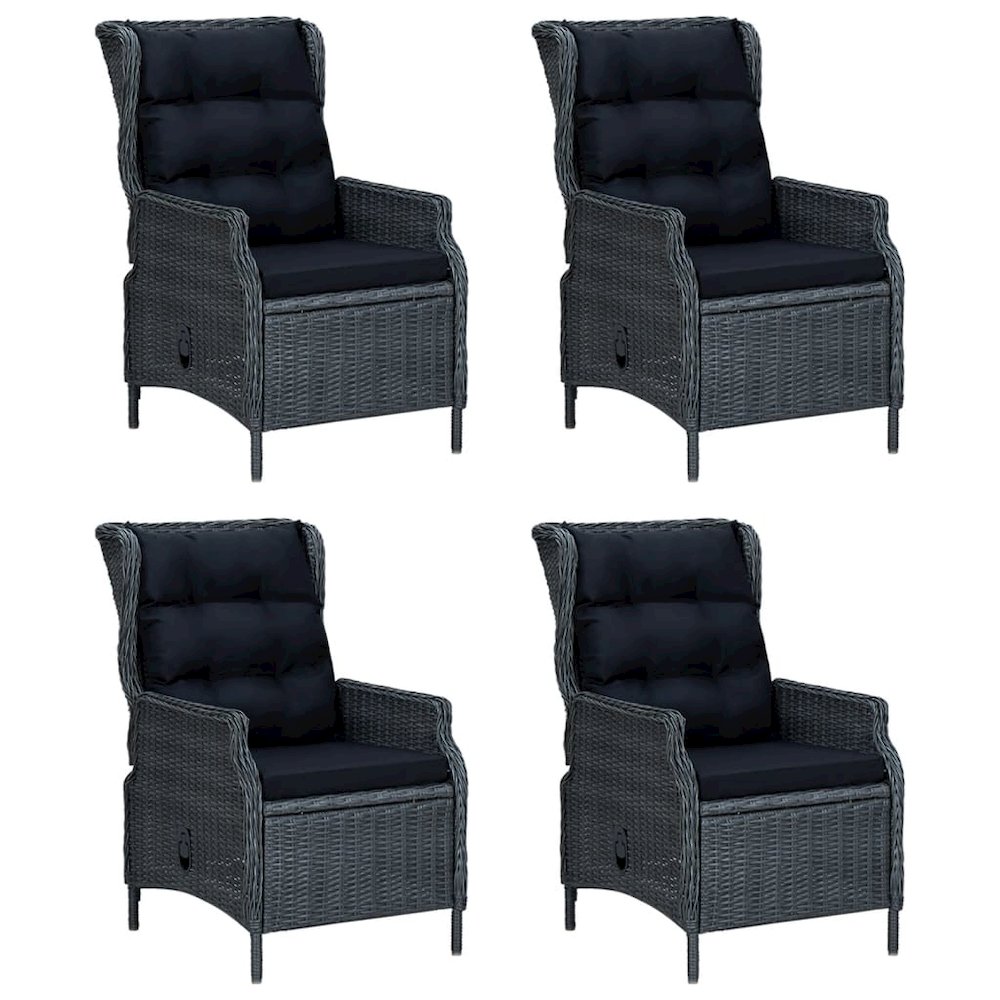Garden Dining Set Dark Grey, Black. Picture 4