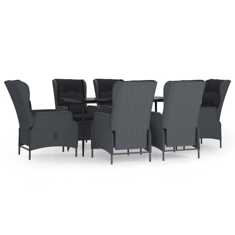 Garden Dining Set Dark Grey. Picture 2