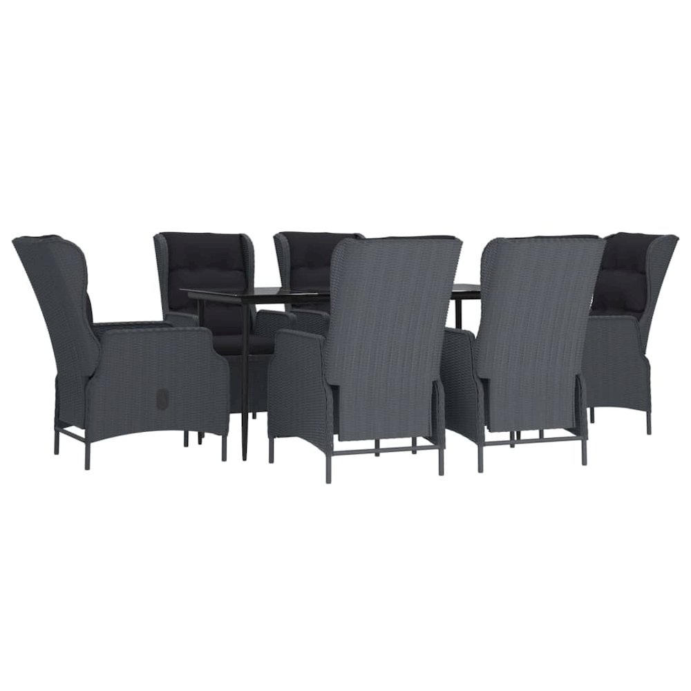 Garden Dining Set Dark Grey. Picture 3