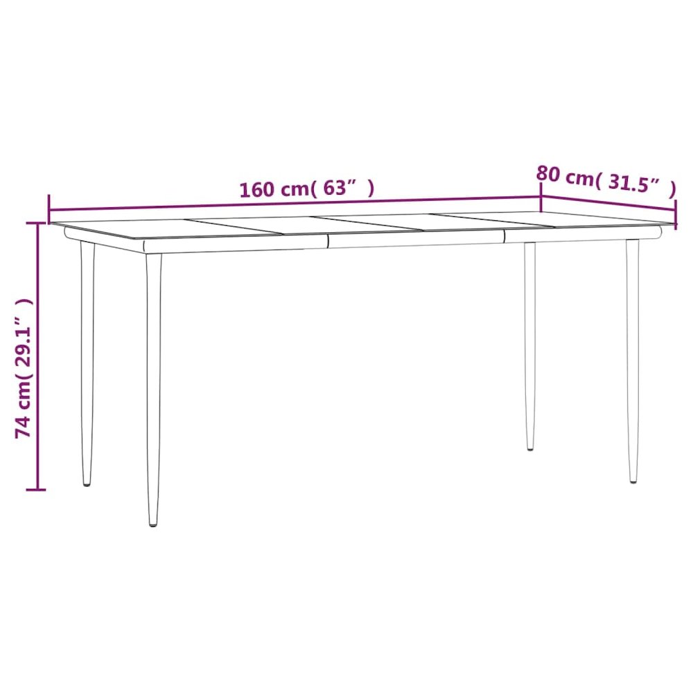 Garden Dining Set Dark Grey. Picture 12