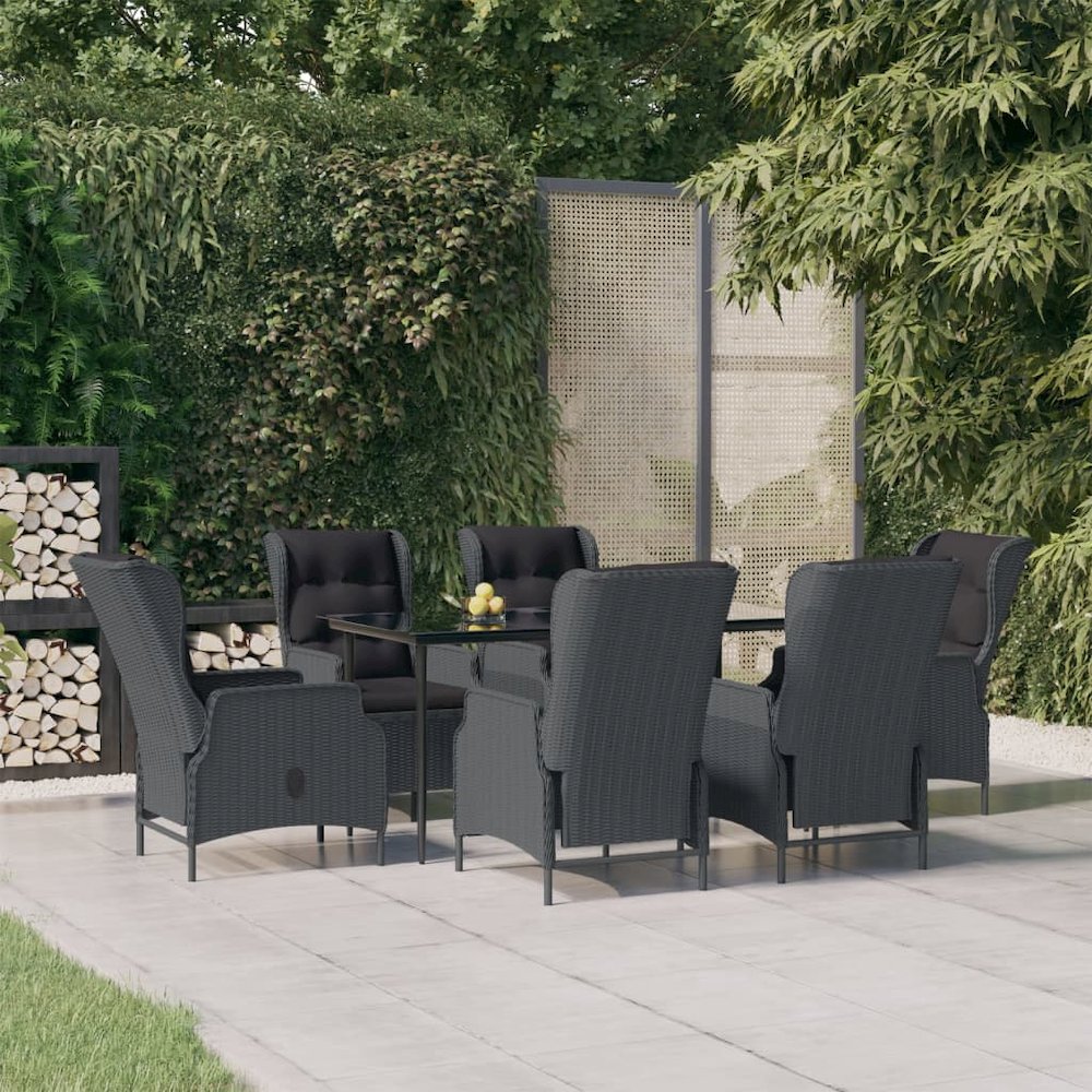 Garden Dining Set Dark Grey. Picture 1