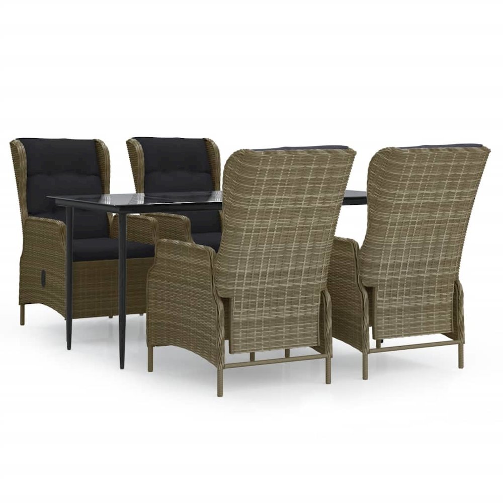 Garden Dining Set Brown. Picture 2