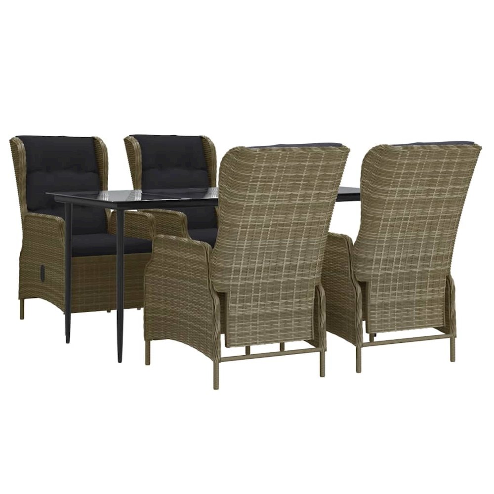 Garden Dining Set Brown. Picture 3