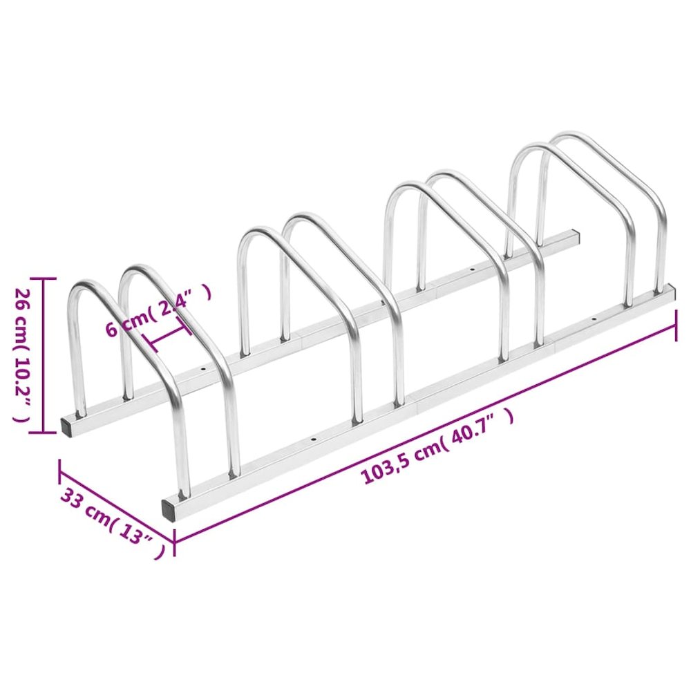 Bike Rack for 4 Bikes Galvanized Steel. Picture 6