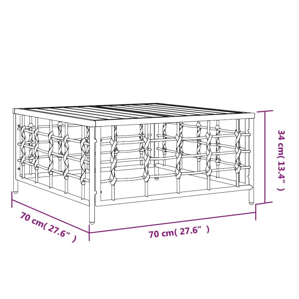 Garden Table Anthracite PE rattan, powder-coated steel. Picture 5