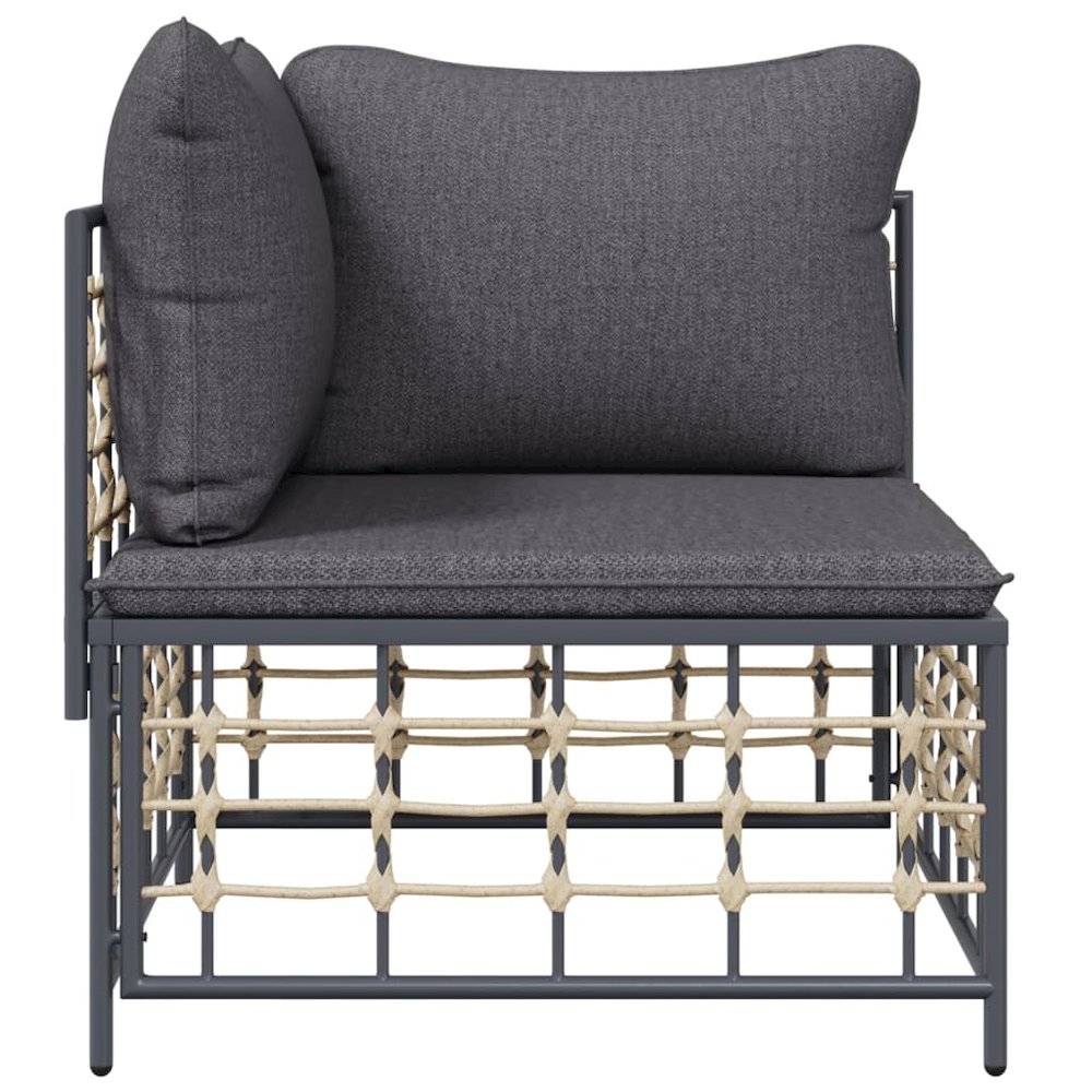 Garden Corner Sofa Dark Grey PE rattan Medium Modular. Picture 3