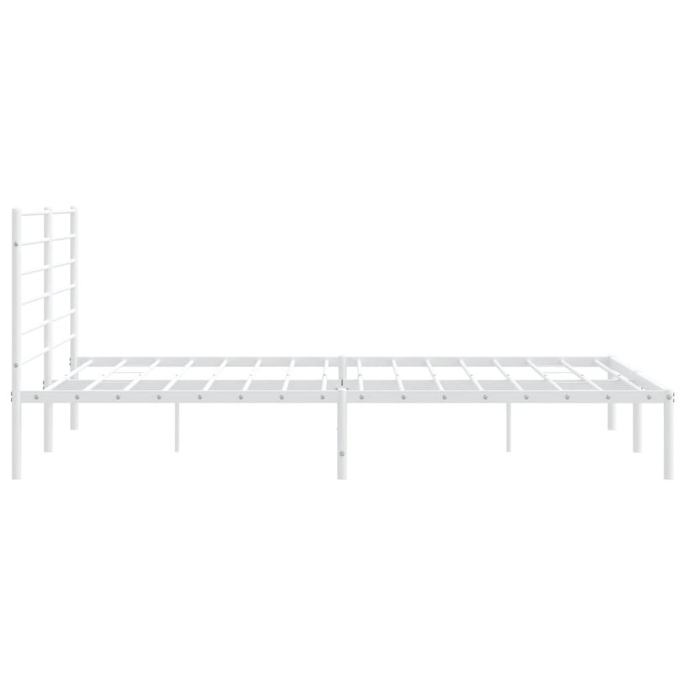 Bed Frame White Steel Double Bed Bed Frame Rectangular. Picture 7