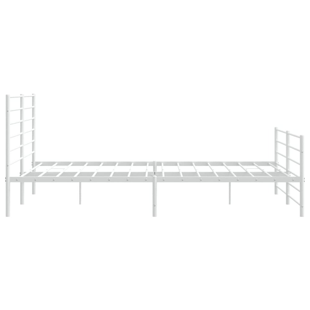 Bed Frame White Steel 76 x 80 in Extra Long Bed Frame. Picture 7