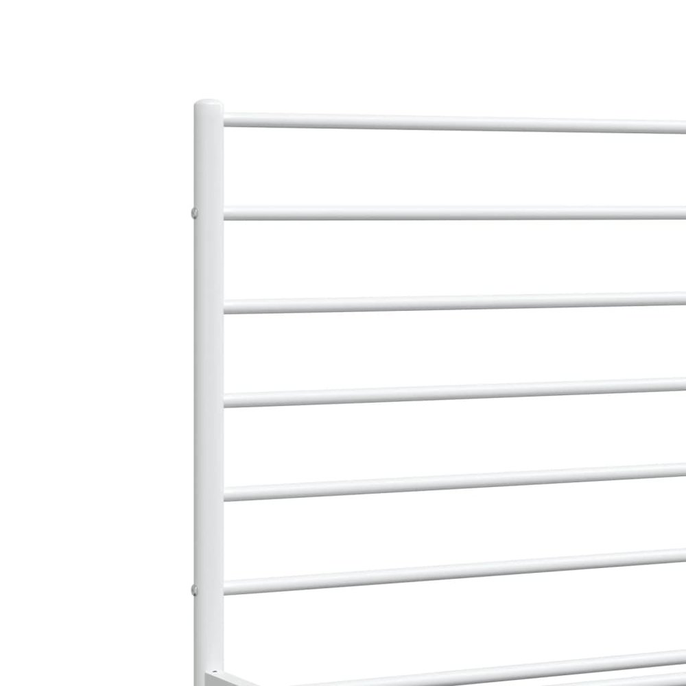 Bed Frame White Steel 76 x 80 in Extra Long Bed Frame. Picture 9