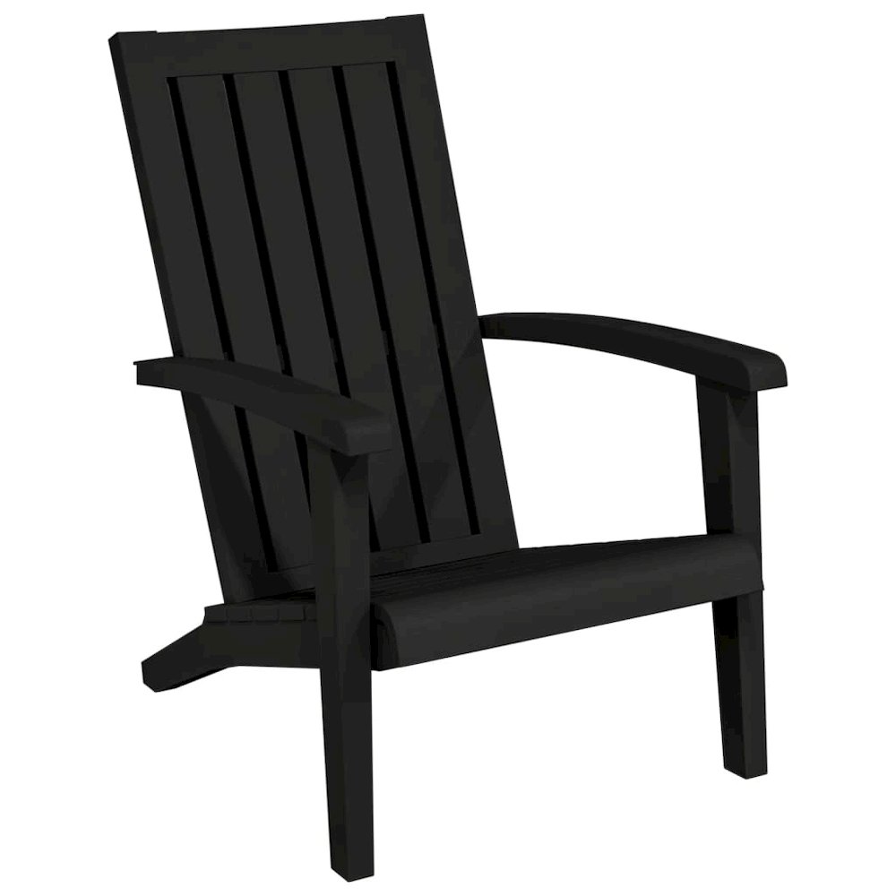 Garden Adirondack Chair Set of 2 Black Polypropylene Standard. Picture 3