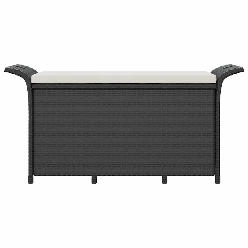 Garden Bench Black Polyethylene with rattan look. Picture 5