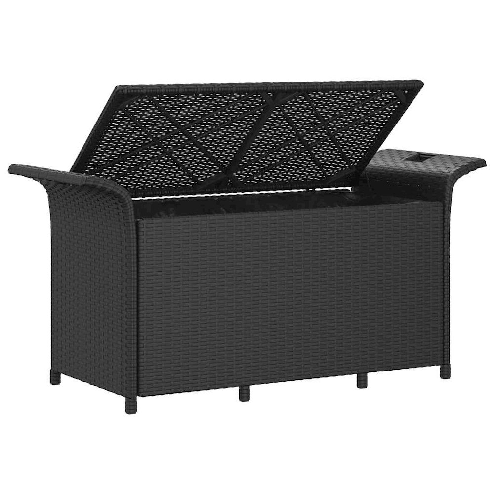 Garden Bench Black Polyethylene with rattan look. Picture 7