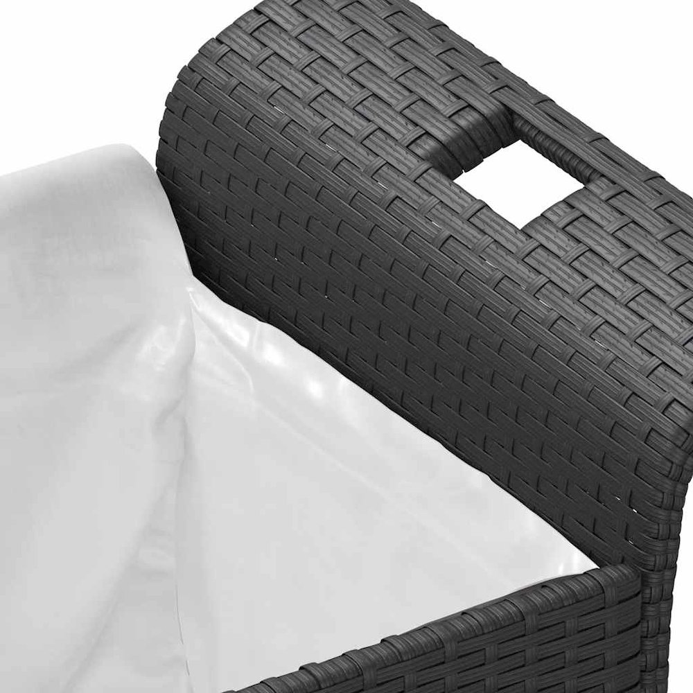Garden Bench Black Polyethylene with rattan look. Picture 8