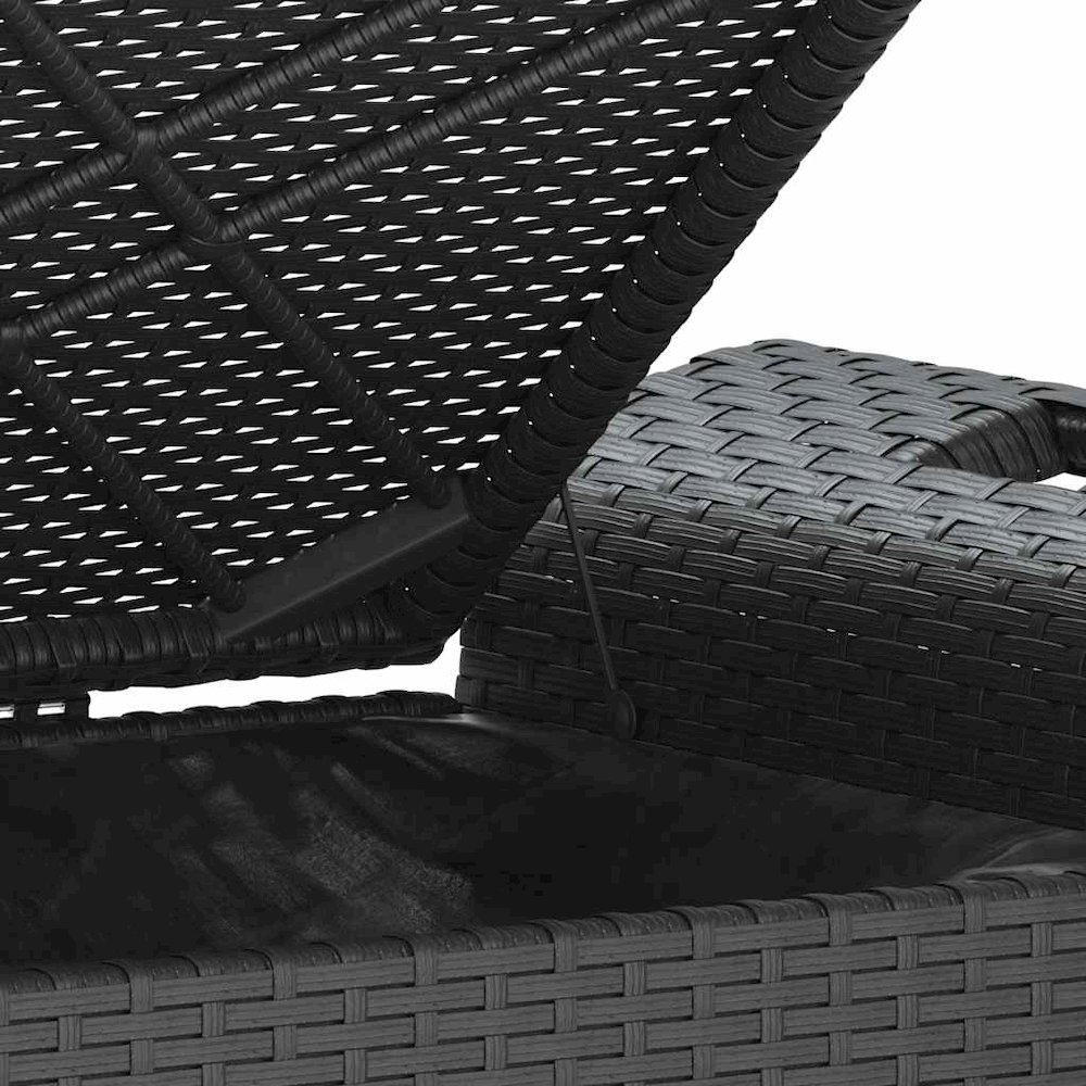 Garden Bench Black Polyethylene with rattan look. Picture 9