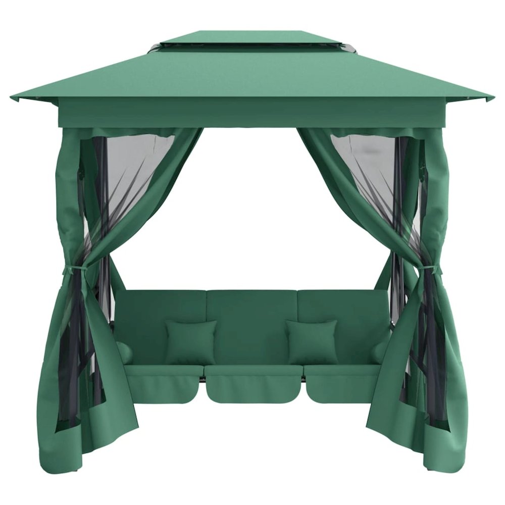 Garden Gazebo Green Powder-coated steel Large. Picture 3