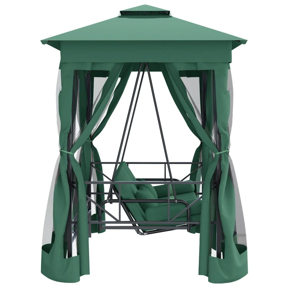 Garden Gazebo Green Powder-coated steel Large. Picture 4