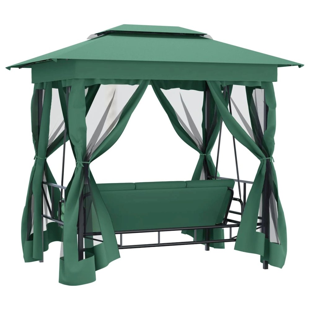 Garden Gazebo Green Powder-coated steel Large. Picture 5