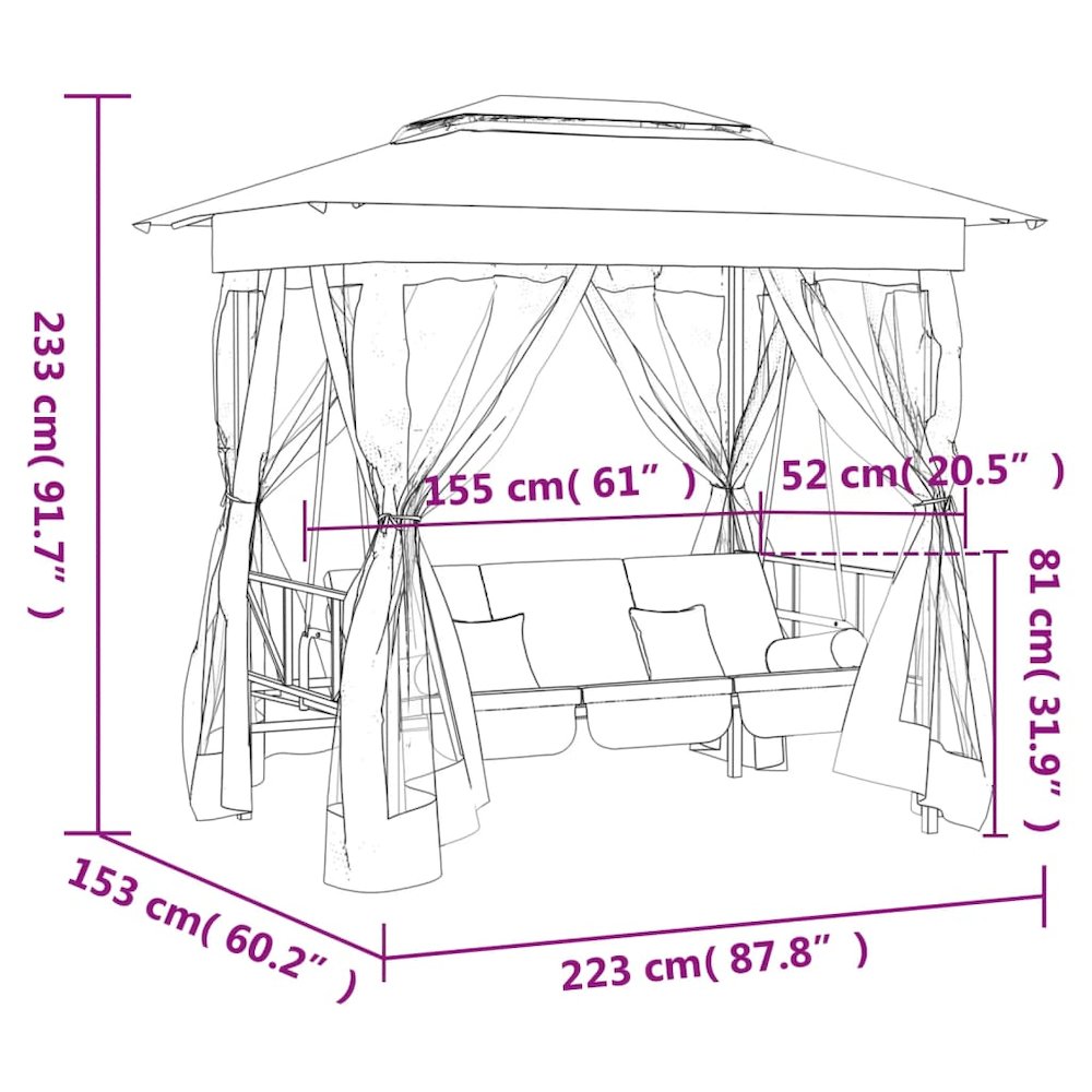Garden Gazebo Green Powder-coated steel Large. Picture 10