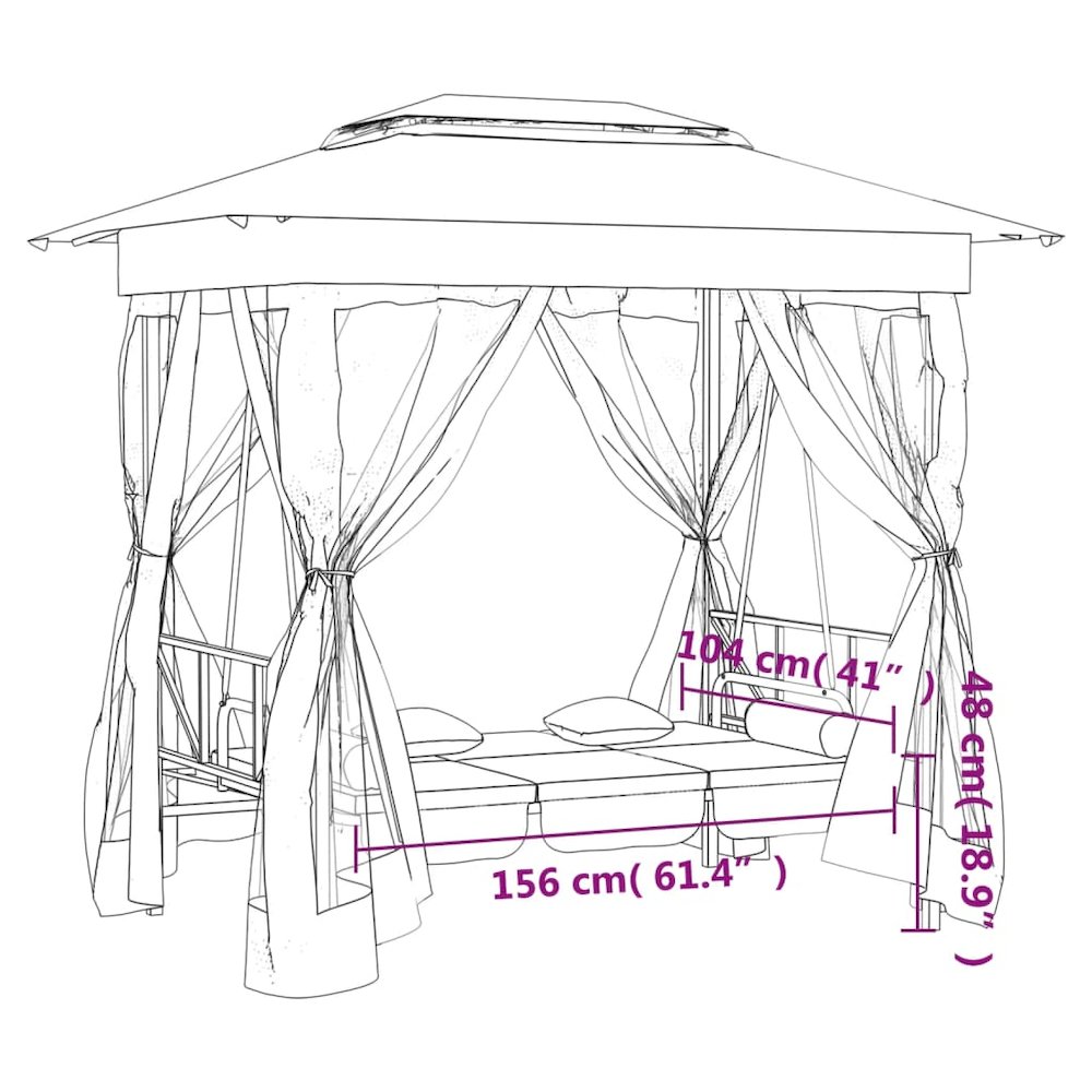 Garden Gazebo Green Powder-coated steel Large. Picture 11