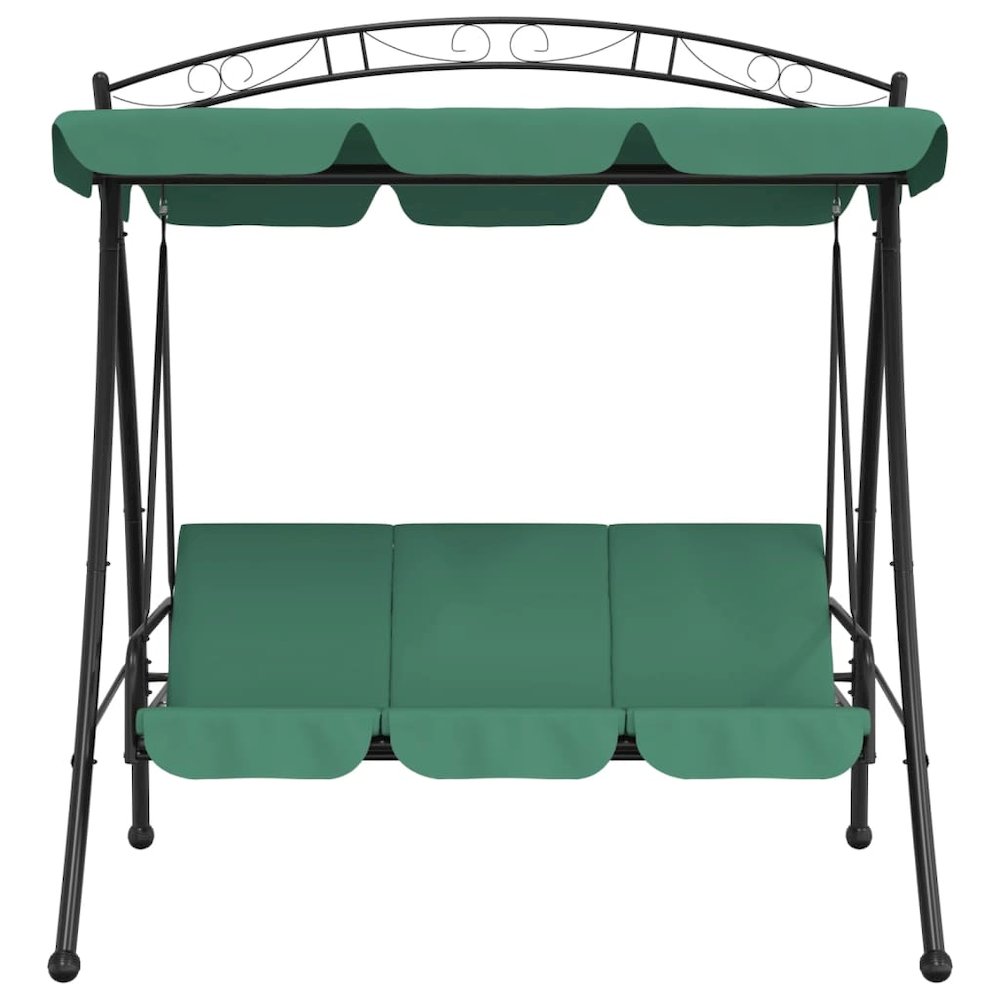 Garden Swing Bench Green Powder-coated steel Large. Picture 3