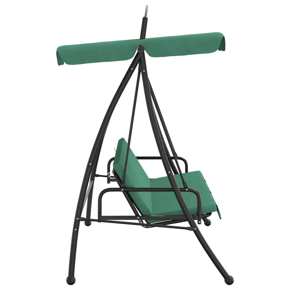 Garden Swing Bench Green Powder-coated steel Large. Picture 4