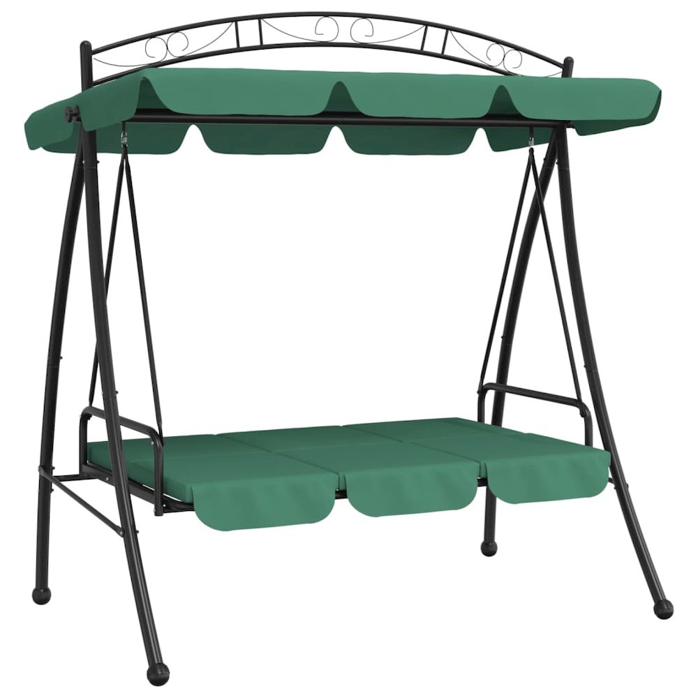 Garden Swing Bench Green Powder-coated steel Large. Picture 6