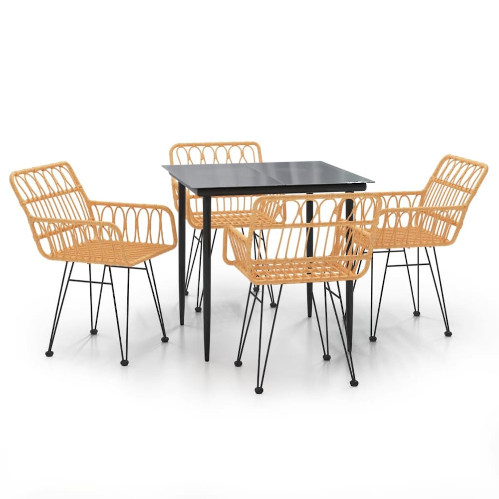 Garden Dining Set Black. Picture 2