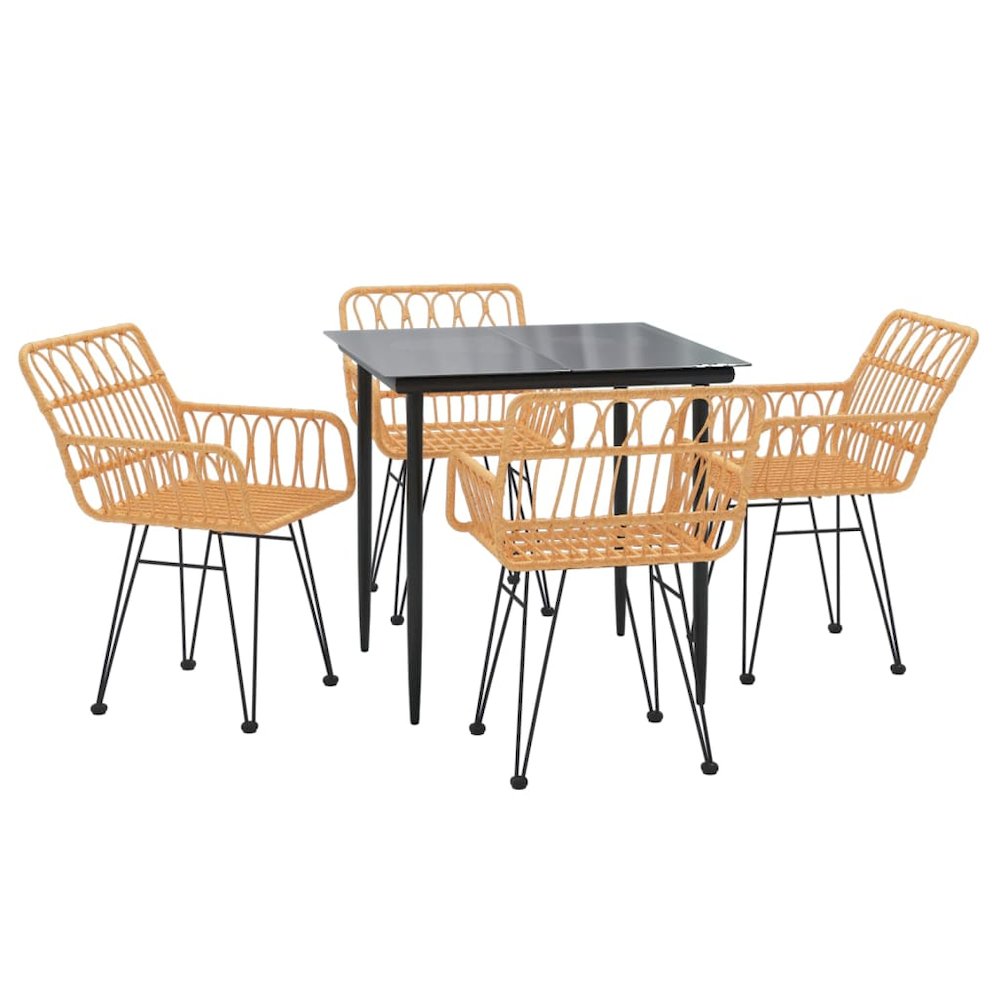 Garden Dining Set Black. Picture 3