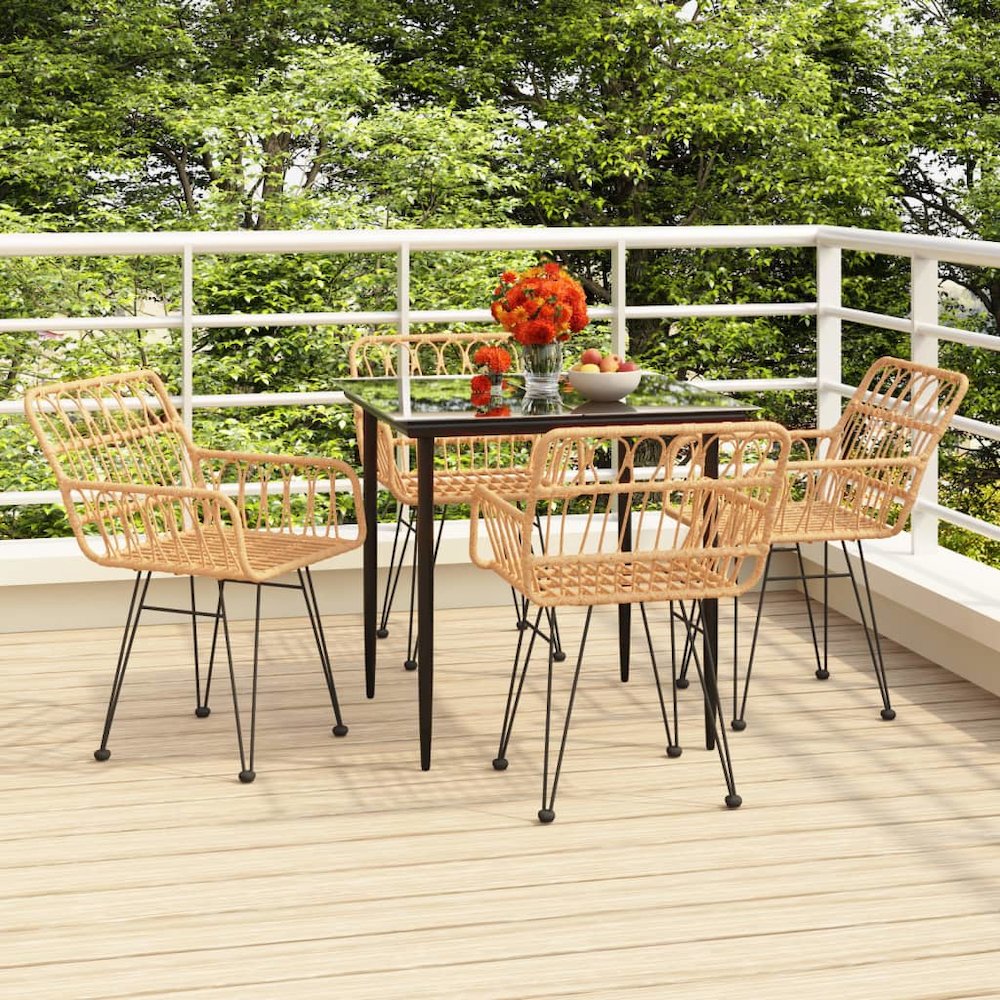 Garden Dining Set Black. Picture 1