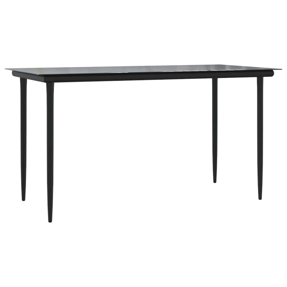 Garden Dining Set Black Steel Medium Durable Garden Dining Set. Picture 7