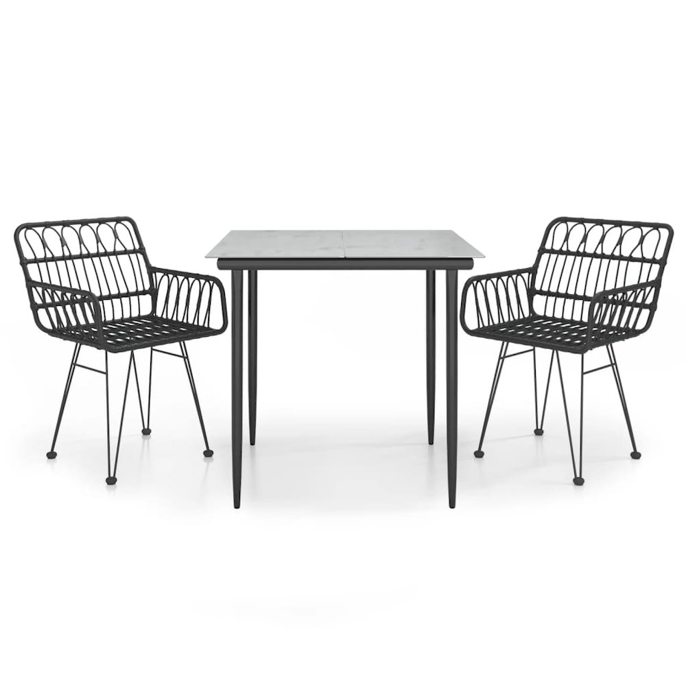 Garden Dining Set Black. Picture 2