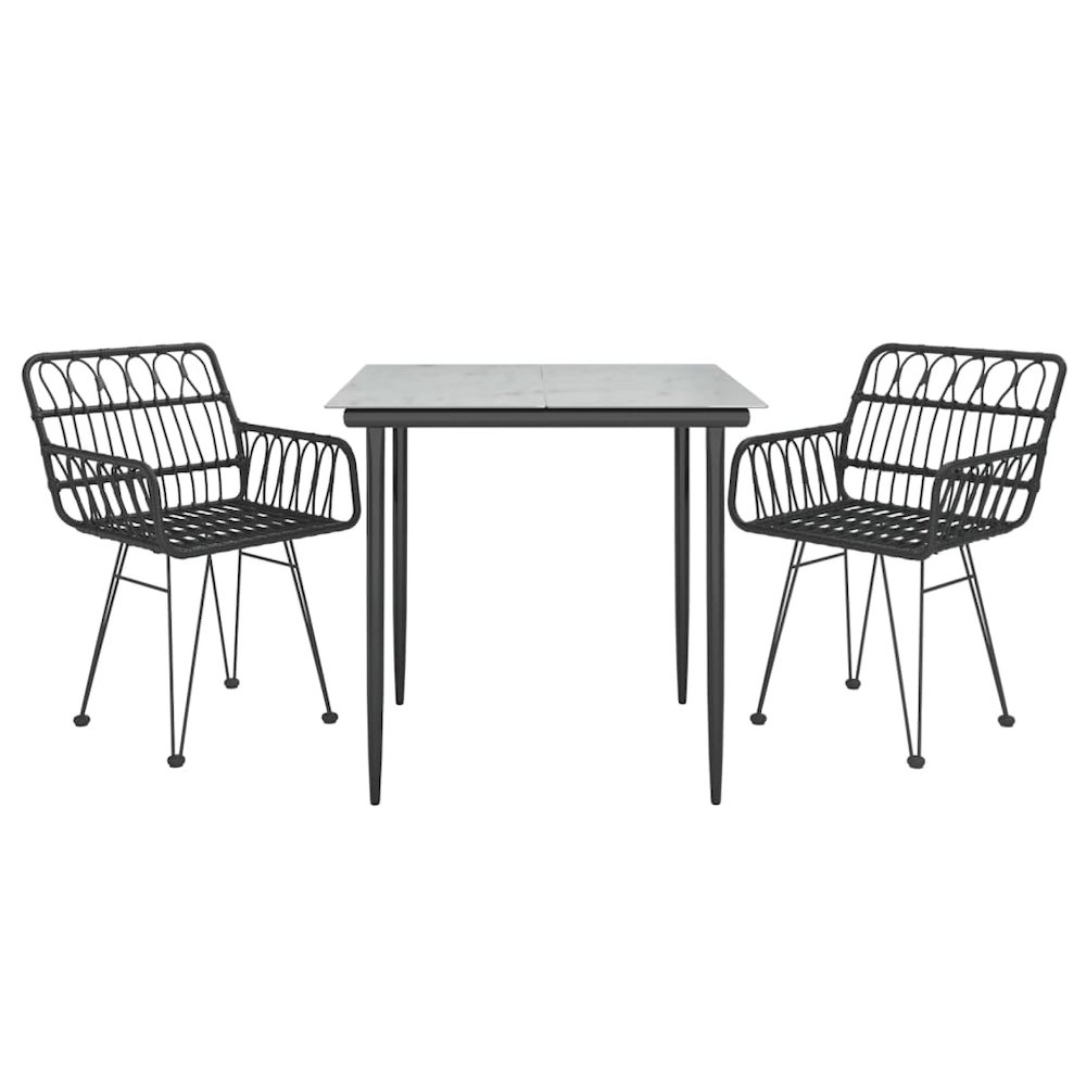 Garden Dining Set Black. Picture 3