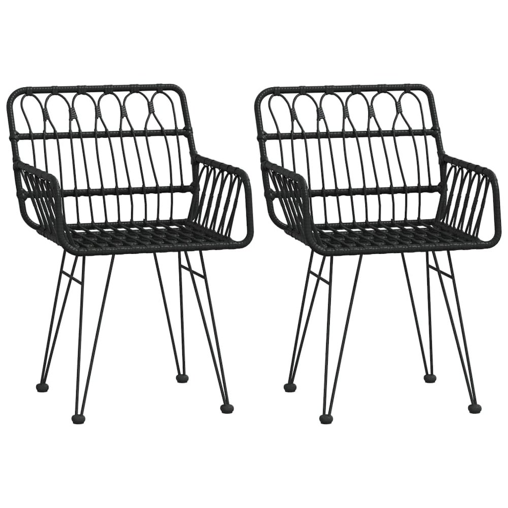 Garden Dining Set Black. Picture 4