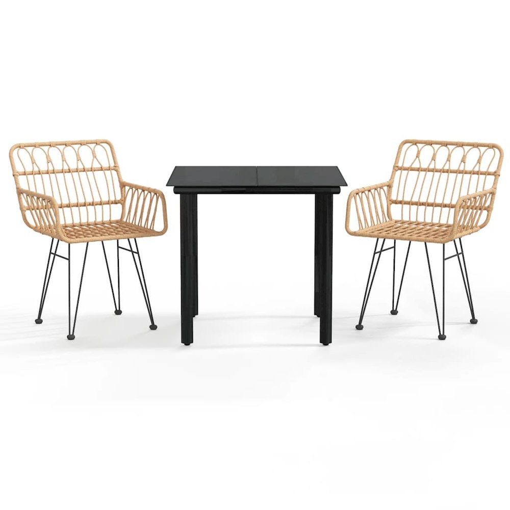 Garden Dining Set Black. Picture 2